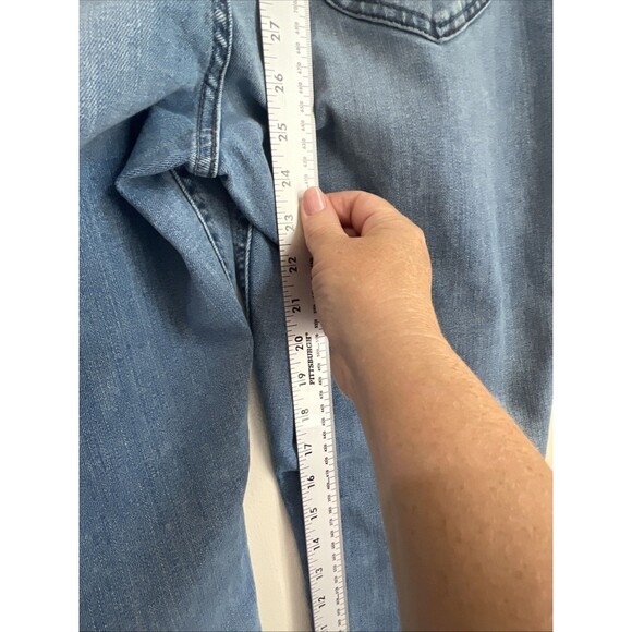 Lee Classic Fit Straight Leg Jeans Women's 14 Short Blue Medium Wash High Rise - Picture 5 of 7